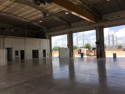 warehouse with epoxy floor