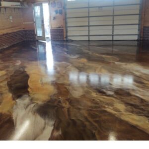garage using metallic epoxy flooring