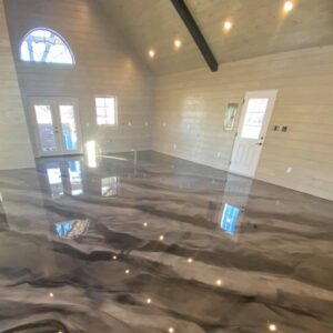 metallic epoxy in living room