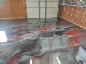 metalic epoxy garage flooring