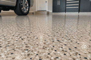 Decorative flake garage floor coating in Rockfish NC