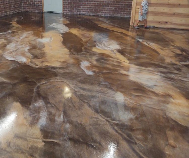 metallic epoxy basement floor